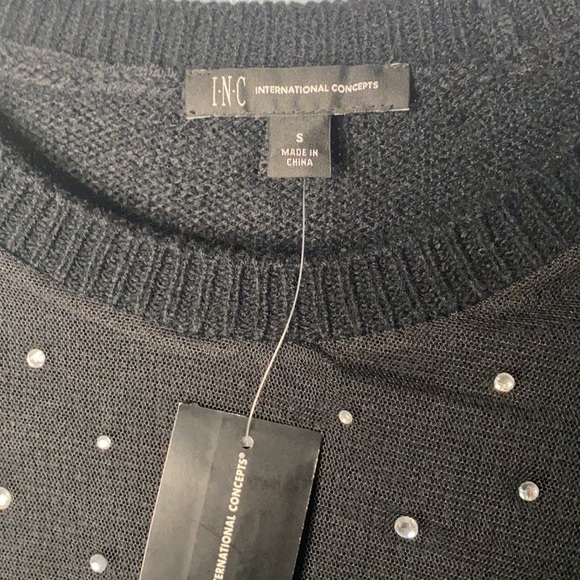 Inc Embellished Tulle Overlay Sweater - Picture 5 of 7